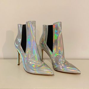 Iridescent Chelsea Heeled Bootie